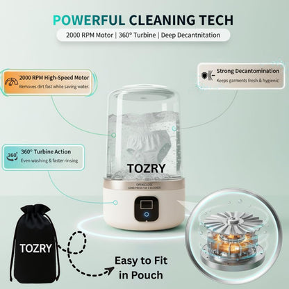 Portable Mini Washing Machine | 360° Deep Cleaning | Rechargeable & Travel Friendly