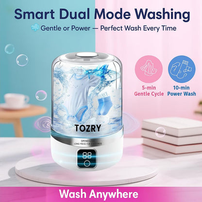 Portable Mini Washing Machine | 360° Deep Cleaning | Rechargeable & Travel Friendly
